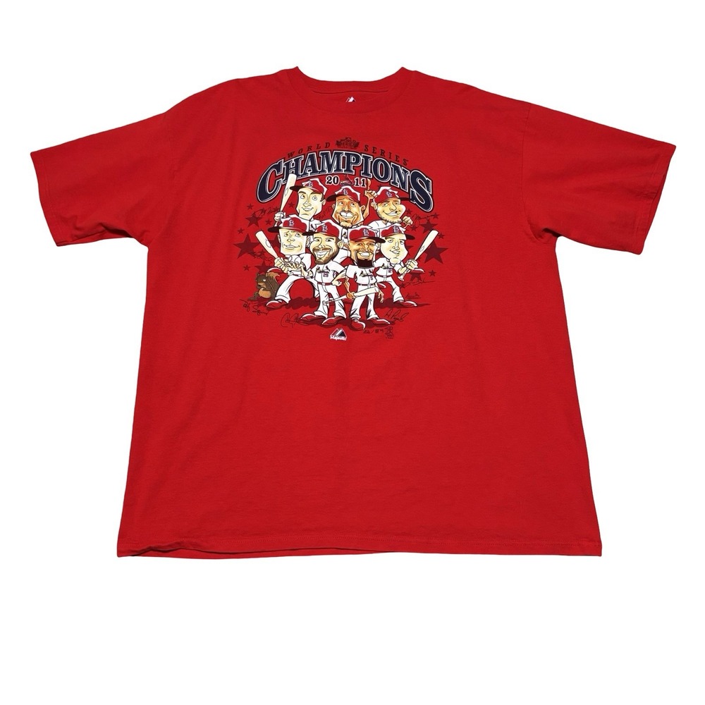 Majestic x St Louis Cardinals Men's 2011 World Series Champions T‎ Shirt Sz 2XL